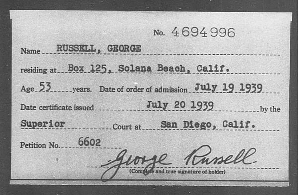 Russell, George - 1939