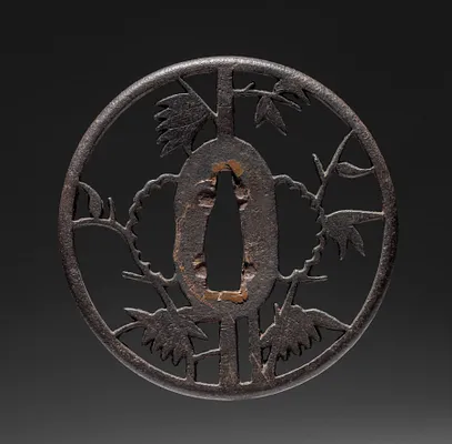 Sword Guard (Tsuba) with Bamboo