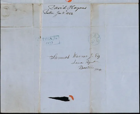 David Haynes to Samuel Warner, 5 January 1852