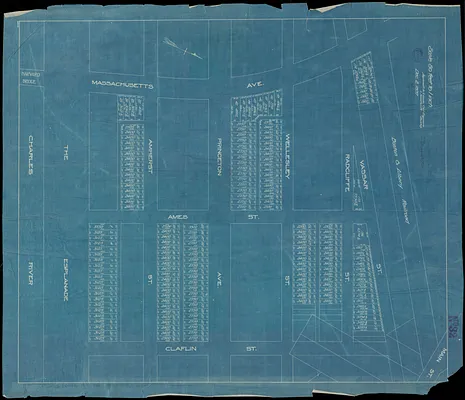 [Plan of lots in Kendall Square, Cambridge, between Massachusetts Ave., Vassar St. and Claflin St.]