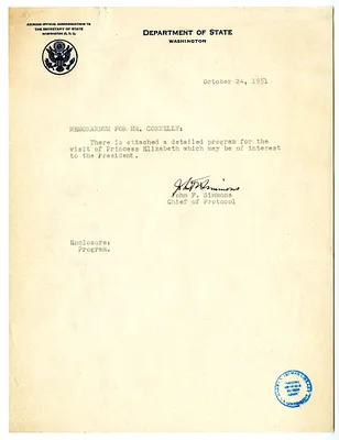 Memorandum from John F. Simmons to Matthew Connelly, with Attachment