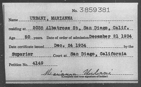 Urbani, Marianna - 1934