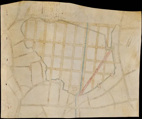 Manuscript plan of the Bulfinch Triangle, Boston, MA