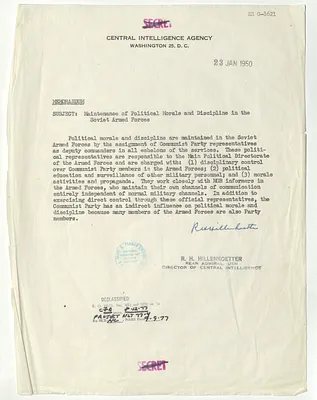 Memorandum from R. H. Hillenkoetter