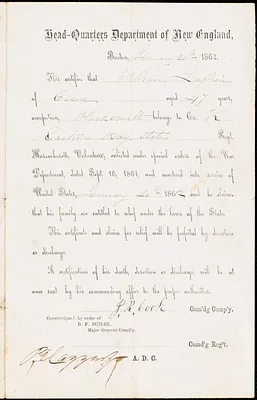 Civil War enlistment paper