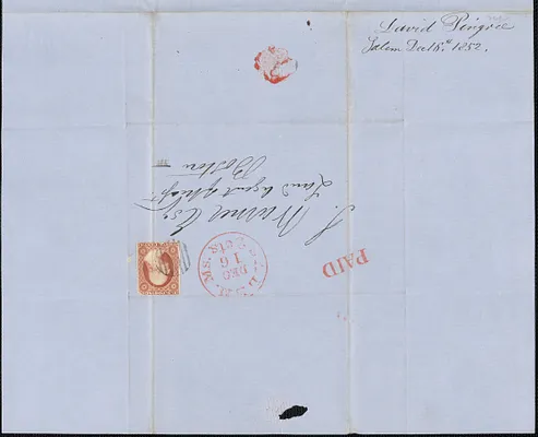 David Pingree to Samuel Warner, 16 December 1852