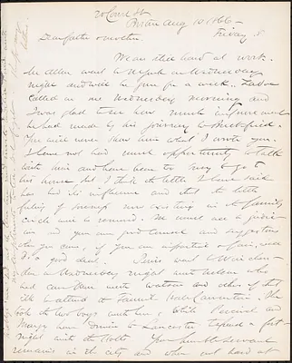 Letter from John D. Long to Zadoc Long and Julia D. Long, August 10, 1866