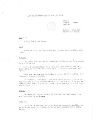 Cabinet Meeting Minutes