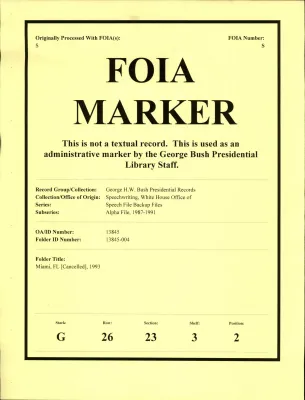 Miami, FL [Cancelled] 1993 [OA 8483]