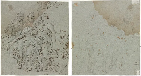 Lot and His Daughters (recto); Sketch for Lot and His Daughters (verso)