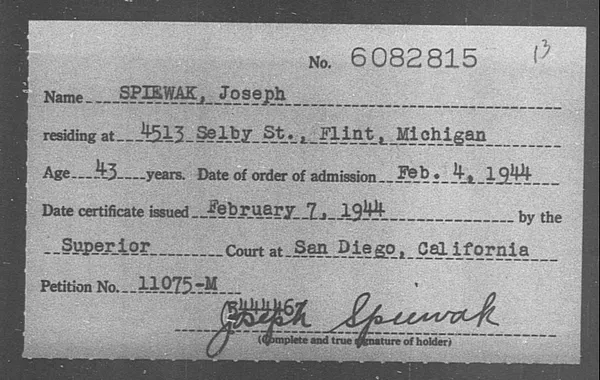 Spiewak, Joseph - 1944