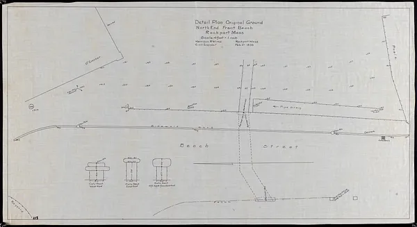 Detail plan, original ground, North End, Front Beach, Rockport, Mass.
