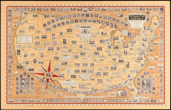 The pictorial map, stamps of America