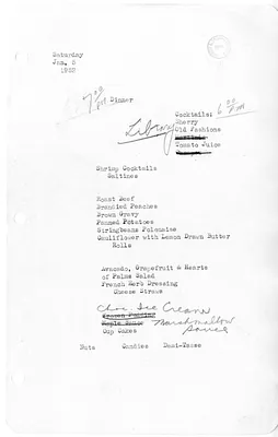 White House Dinner Menu