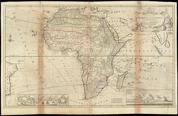 To the Right Honourable Charles, Earl of Peterborow, and Monmouth, &c. this map of Africa, according to ye newest and most exact observations is most humbly dedicated