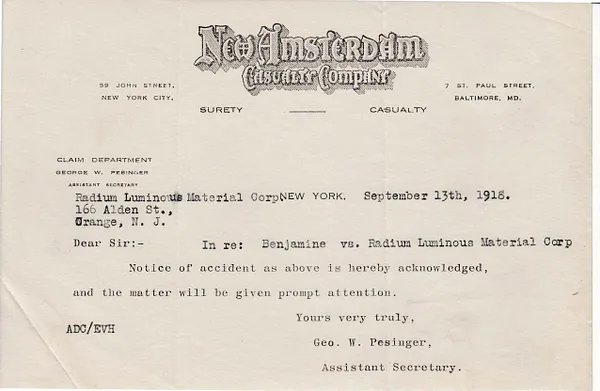 Letters Received, September 13, 1918