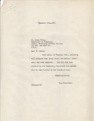Letters Sent to James Ewing, December 12, 1926