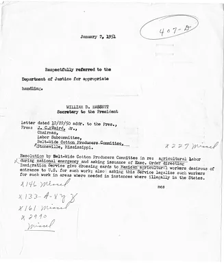 Referral Memorandum from William D. Hassett