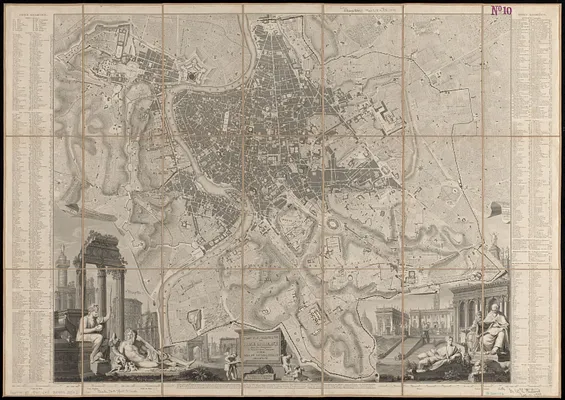 Plan topographique de Rome moderne