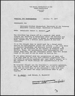 Inviting Businessmen to Washington, DC