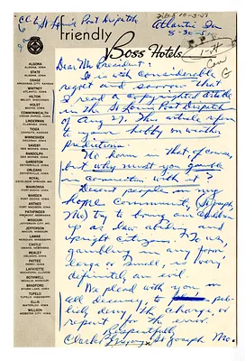Letter from Charles Gregory to President Harry S. Truman
