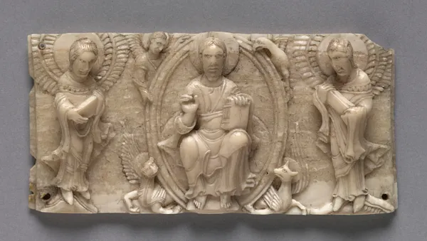 Plaque from a Portable Altar Showing Christ and the Apostles