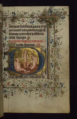 Three female souls in purgatory