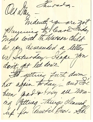 Letter from Bess W. Truman to Harry S. Truman