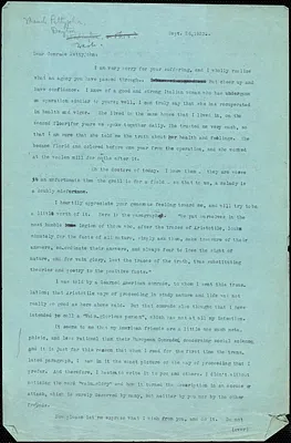 Bartolomeo Vanzetti typed letter (copy) to Maude Pettyjohn, [Charlestown], 26 September 1923
