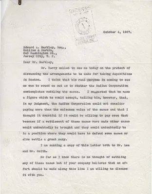 Letters Received to Edwards A. Markley [E.A. Markley], October 4, 1927