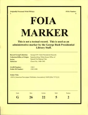 ANPA [American Newspaper Publishers Association] 5/6/92 [OA 7573] [2]
