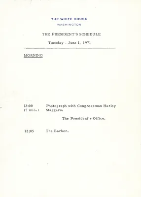 [President's Daily Schedule, June-Aug. 1971] [1 of 3]
