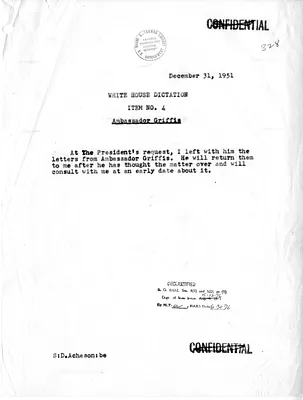 Memorandum of Conversation with Secretary of State Dean Acheson and President Harry S. Truman
