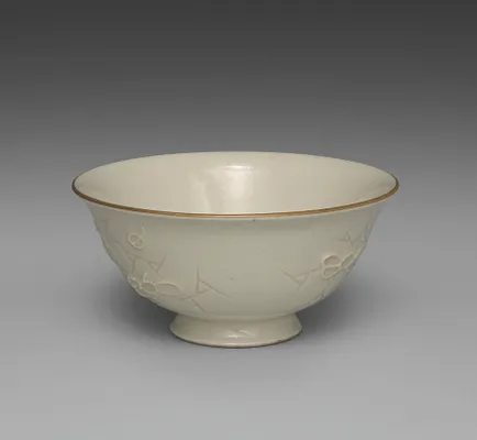 Bowl from Dining Set with Plum Blossoms and Cracked-Ice
