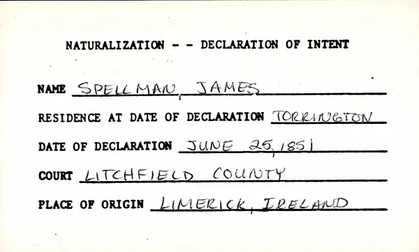 Connecticut State Library Compiled Index to Declarations of Intention, 1793-1899, Spellman-Zwringelstein