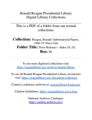 Press Releases - Index [N, O]