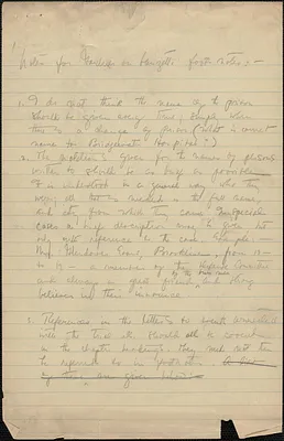 Autograph document, [Boston, Mass., 1920-1927?]: Notes for Gardner on Vanzetti; Footnotes