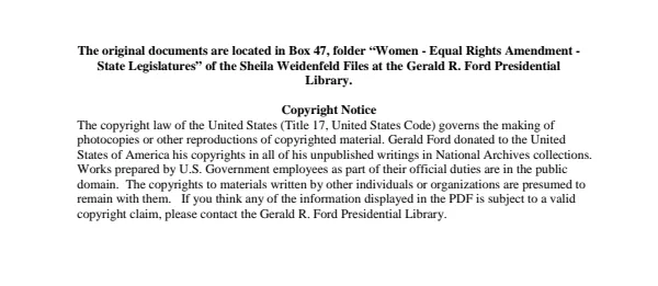 Women - Equal Rights Amendment - State Legislatures