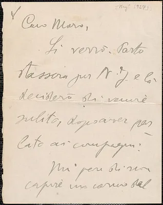 Armando Borghi autograph letter signed, in Italian, to Joseph Moro, [May? 1927]