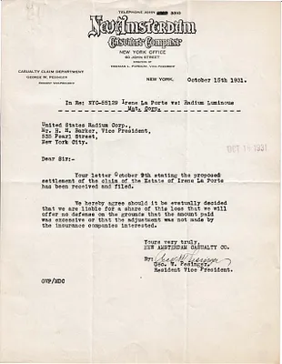 Letters Received to H.H. Barker, October 15, 1931