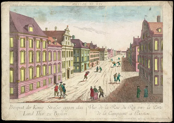 Prospect der König Strasse gegen das land thor zu Boston