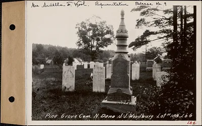 J. J. Woodbury, Pine Grove Cemetery, lot 188, North Dana, Mass., ca. 1928