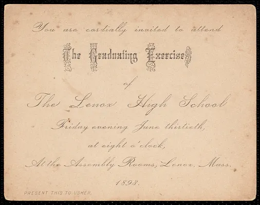Invitation the graduating exercises