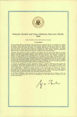 National Alcohol and Drug Addiction Recovery Month, September 2005