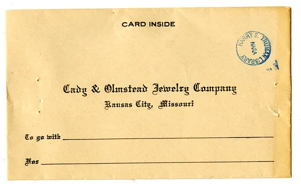 Wedding Gift Enclosure Card from Mr. and Mrs. J. F. Blair