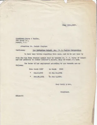 Letters Sent to Josiah Stryker, June 24, 1927