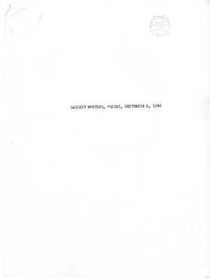 Cabinet Meeting Minutes