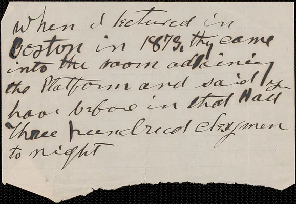 [Victoria Woodhull Martin] autograph note, [Bredon's Norton, Worcestershire, Eng.?], approximately 1901-1927
