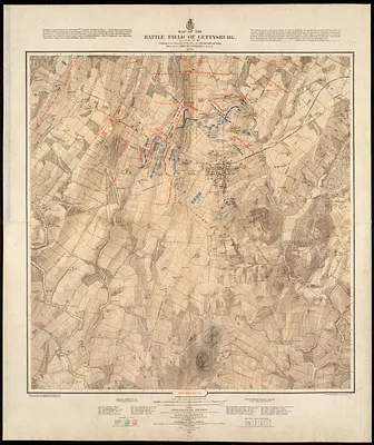 Map of the battle field of Gettysburg, July 1st, 2nd, 3rd, 1863