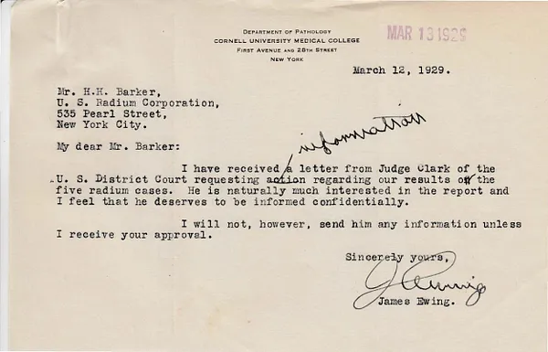 Letters Received to H.H. Barker, March 12, 1929